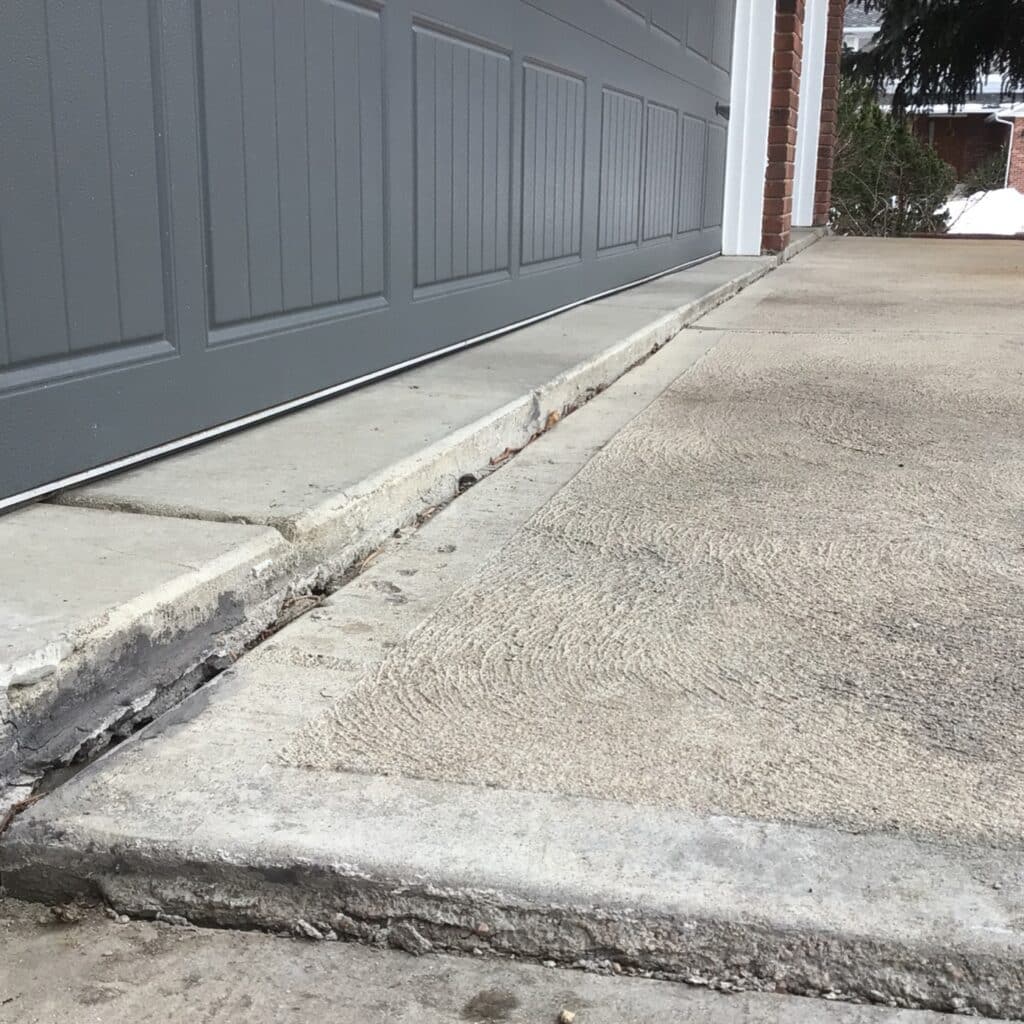 settled concrete driveway