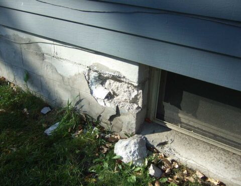Foundation settling example